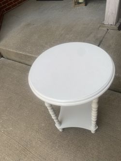 Solid Wood End Table 17” Wide 24” High - White 