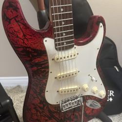 Red/Black Marble finish Samick LS-11/GTWSB Electric Guitar