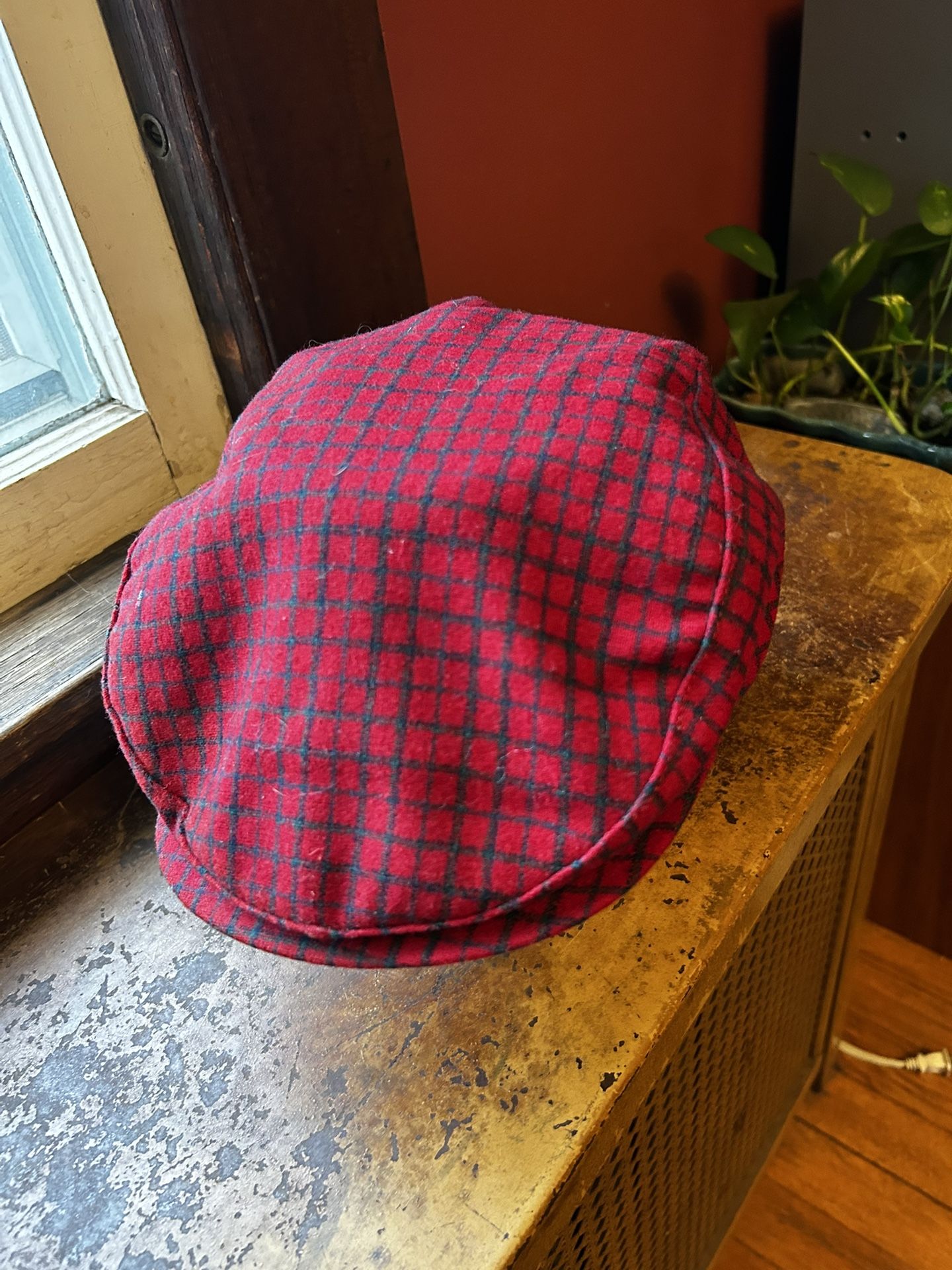 Pendleton Newsboy Red plaid Virgin Wool Cap