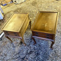 Solid wood end tables 24” tall $20 each or $35 for both cash only In Ontario 91762