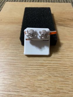 Skull and Crossbones Moissanite Stud Earrings