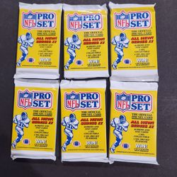 1990 PRO SET NFL TRADING CARDS  - 6 Packs