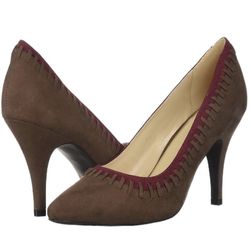 Athena Alexander faux suede pump heels lace accents women Size 6