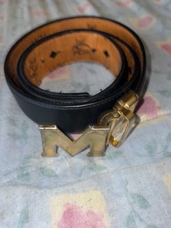 Mens MCM Reversible Belt (Black/Cognac) Size 32-38