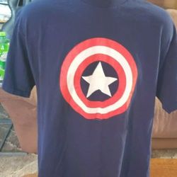 Captain America Shield Insignia XL Dark Blue T-Shirt, No Tag 