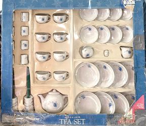 Porcelain Tea Set-41 Piece-Children’s Floral Tea Set-New-Vintage 1995.