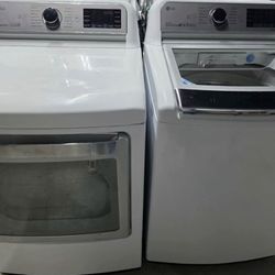 LG top load washer 5.5cu.ft. And dryer 7.3 cu.ft.ultra large capacity electric and dryer has easy load door that opens two ways for loading and unload