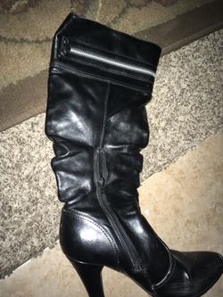 Womens Nicole black leather boots 6