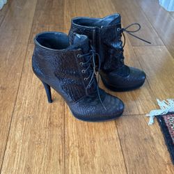 Stuart Weitzman Booties, genuine leather and pony hair, size 37.5
