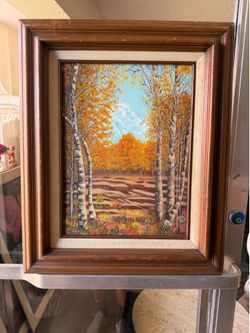 Beautiful landscape Vintage signed by the artist oil on canvas