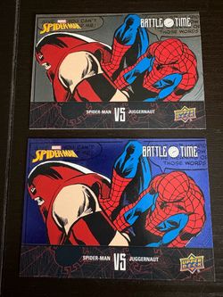 Upper Deck Marvel Spider-Man vs Juggernaut Battle Time Cards