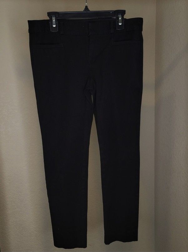 Banana Republic Women's Size 2 Petite Black Solan Solids Slim Dress Pants Slacks For Work