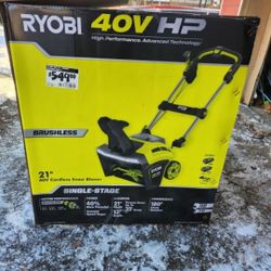 Ryobi 40v 21" ELECTRIC SNOW BLOWER