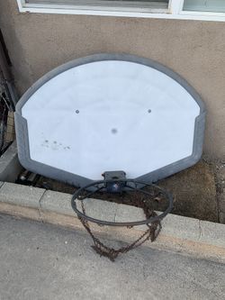 Basketball Backboard, Rim and Gooseneck Post