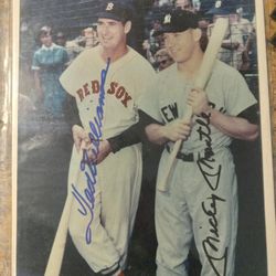Mickey Mantle Ted Williams Sighned Poster