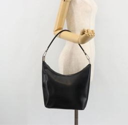 Vintage Gucci Black Leather Shoulder Bag – Silver Hardware Y2K