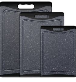 Extra Large Cutting Boards, Plastic Cutting Boards for Kitchen (Set of 3) Cutting Board Set Dishwasher Chopping Board with Juice Grooves Easy-Grip Han