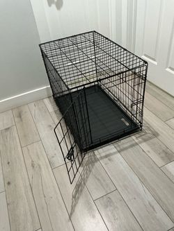 Black Wire Dog Crate with Tray 30L x 19w x 22h inches