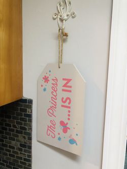 Baby Birth Announcement Princess It’s A Girl Board Front Door Decoration