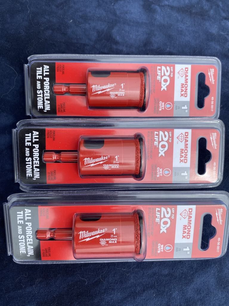 Milwaukee 1" Diamond Hole Saw/Wet Saw Bundle Of 3