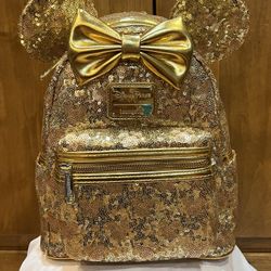 Disney Loungefly Gold Sequence Mini Backpack