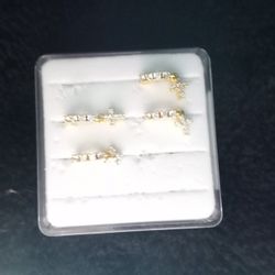 Gold Plated Dangle Hoop Nose Ring 