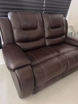 Dark brown sofa / couch / loveseat