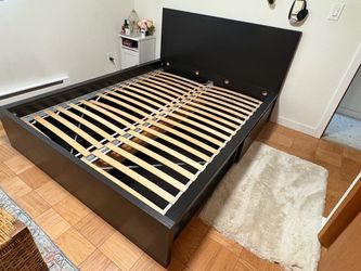 IKEA bed black with drawers