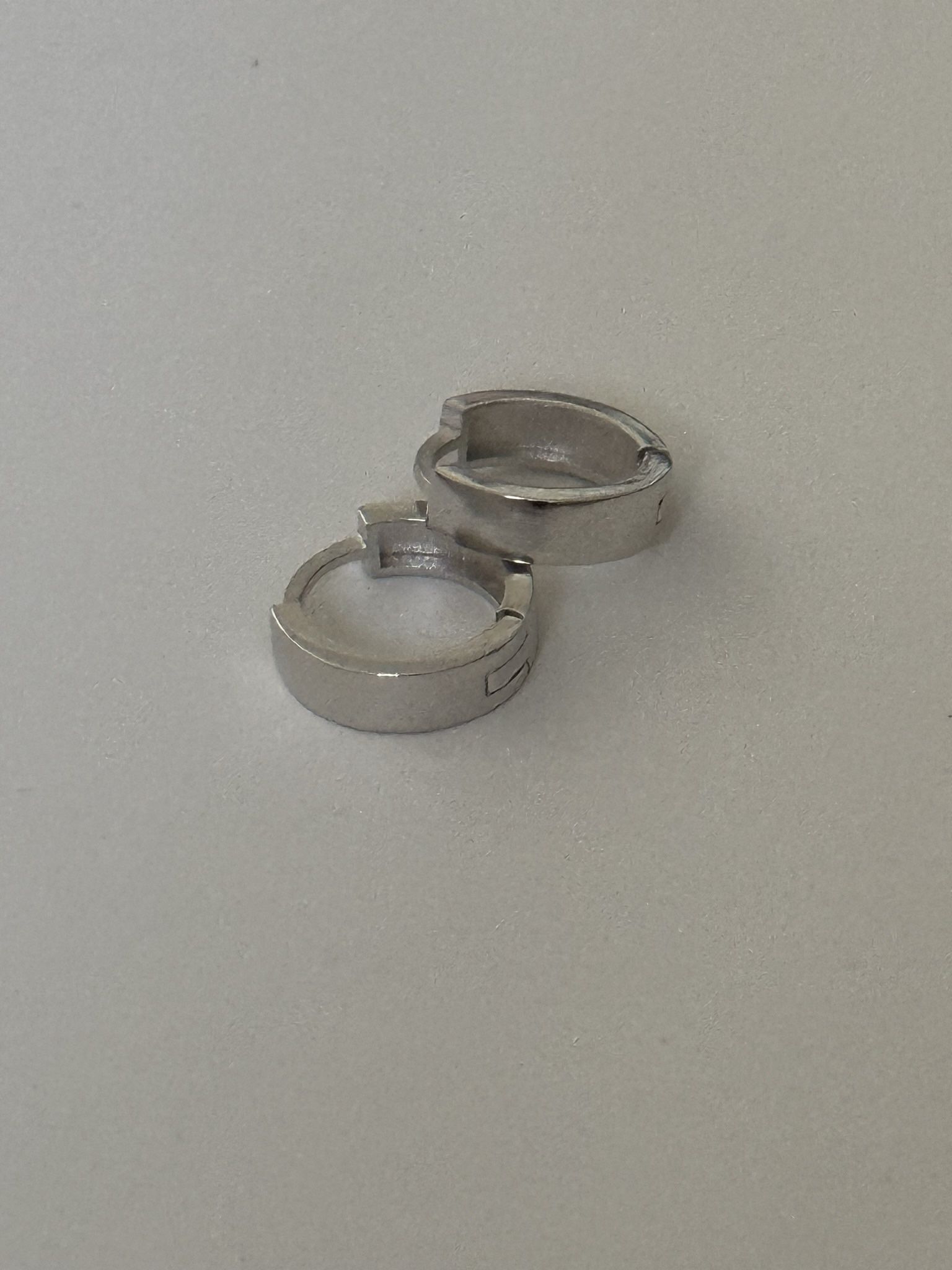 925 Silver 3mm wide earrings round hoops unisex
