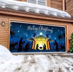 Magnetic Christmas Garage Door Cover 7x16 banner