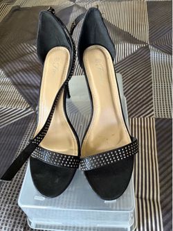 Black/rhinestone shoes.
