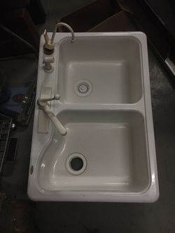 Americast kitchen sink with faucet ,spray, hot water