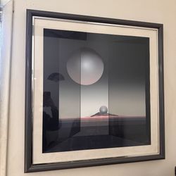 Patrice Breteau Lithograph New World Framed 33x33"