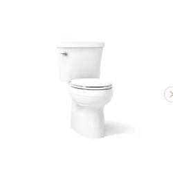 Gleam 12 in. Rough In 2-Piece 1.28 GFP Single Flush Elongated Chair Height Toilet in White with Soft Close Seat