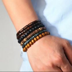 6pcs set bracelets Fashion Gothic Beaded Punk Y2k For Men Women Accessories grunge Gift alternative rock emo stylish Boho tribal jewelry type 