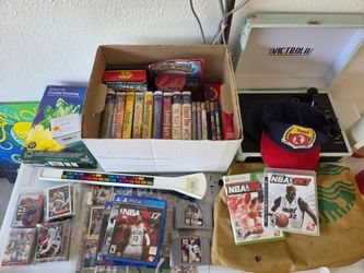 Collectibles lot. Full of Video games, movies, Sportscards