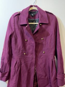 Tommy Hilfiger Plum Purple Button-Front Coat – Size 6