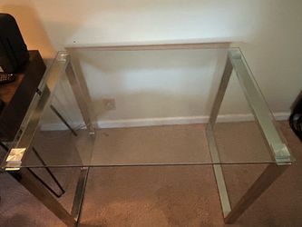 Glass metal frame table desk