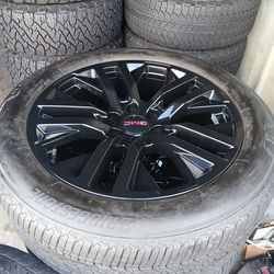 2024 OEM ORIGINAL TAKEOFFS GMC YUKON DENALI PREMIUM 22 INCH HAVE TPMS SENSORS TIRES BRIDGESTONE 95 % $ 2199