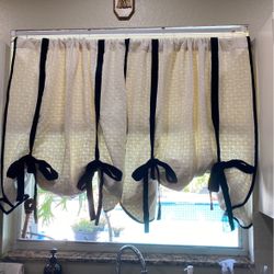 Balloon Curtain Drapery Kitchen Bathroom Window Covering Elegant Cotton