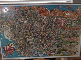 Rare 1983 David Andrade "L.A. '84 Summer Games" Pictorial Map Poster – Hand-Signed by Artist – Flawless  Condition