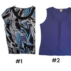 JACLYN SMITH/Heart Soul Blouse, 2 women’s tops, XL/XXL, Short Sleeves, Pre-owned