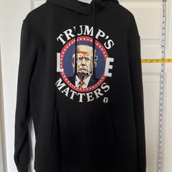 Brand New Trump Hoodie  “Trump’s Life Matters” Hoodie Size Large Black