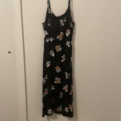 Black Long Flower Dress 