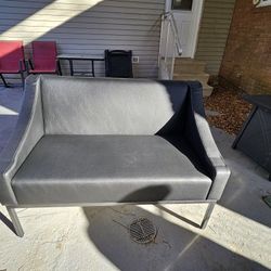 Black Leather 2 Seater Leon Sofa