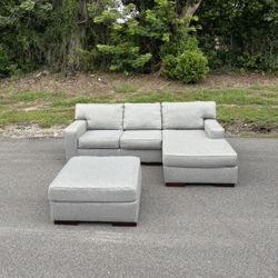 Gray Sectional with Ottoman Couch / Sofa [FREE Delivery🚚]