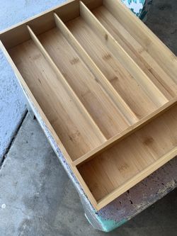 (2) Cutlery Trays. Bamboo And resin. Each $10