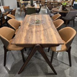 7 PC DINING SET .. MICROFIBER CHAIRS