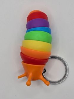 Caterpillar Keychain orange rainbow