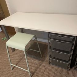 Desk white IKEA w/baskets